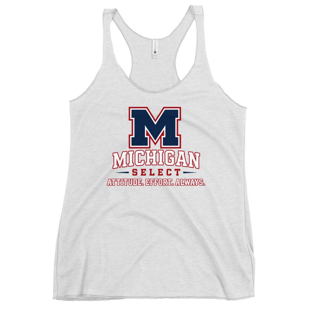 Performance | Thin Racerback Tank Top | Michigan Select Baseball | Crest Logo
