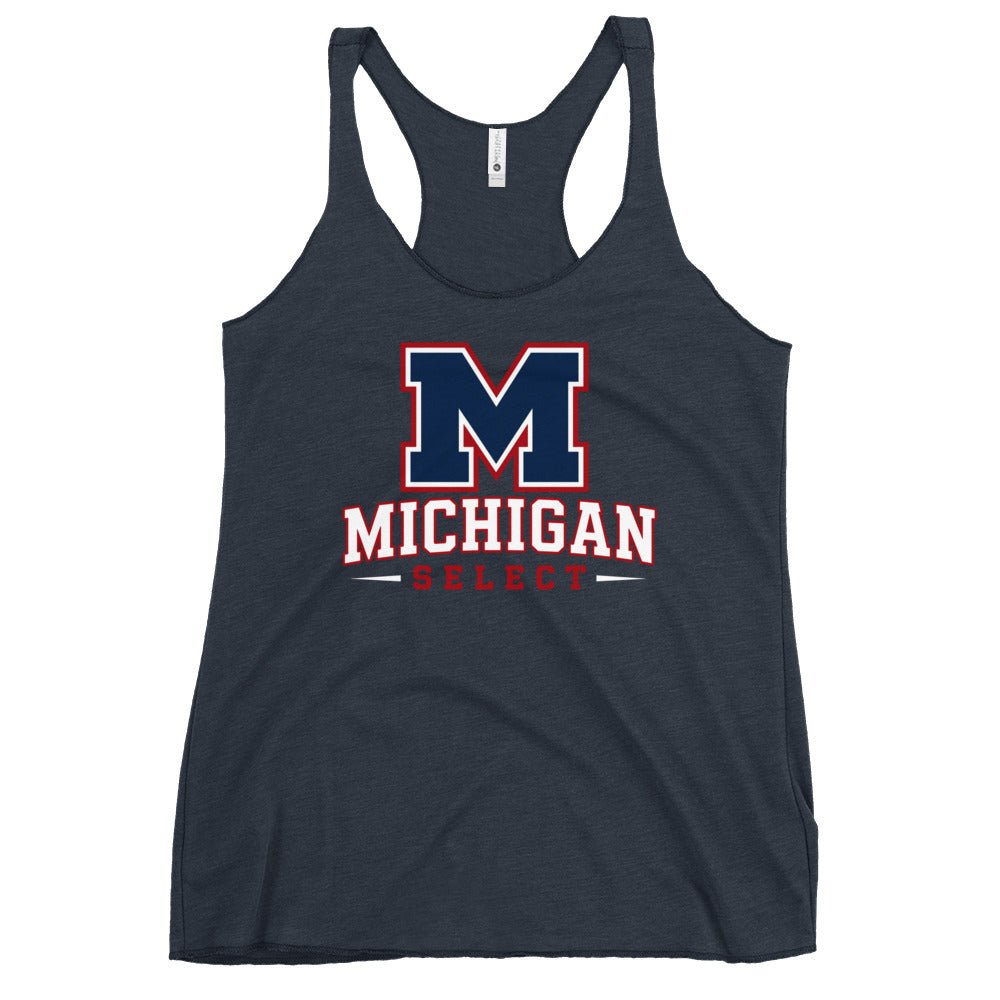 Performance | Thin Racerback Tank Top | Michigan Select Baseball | Emblem Logo