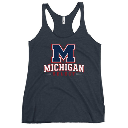 Performance | Thin Racerback Tank Top | Michigan Select Baseball | Emblem Logo