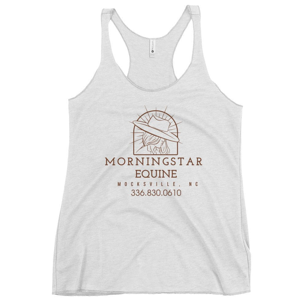 Performance | Thin Racerback Tank Top | Morningstar Equine | Morningstar Equine Burnt Logo