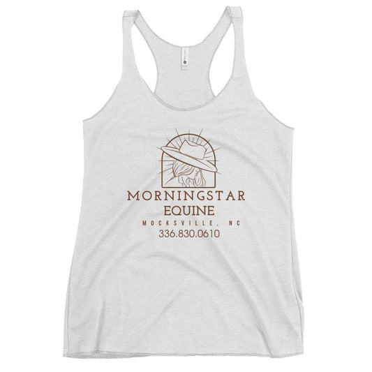 Performance | Thin Racerback Tank Top | Morningstar Equine | Morningstar Equine Burnt Logo