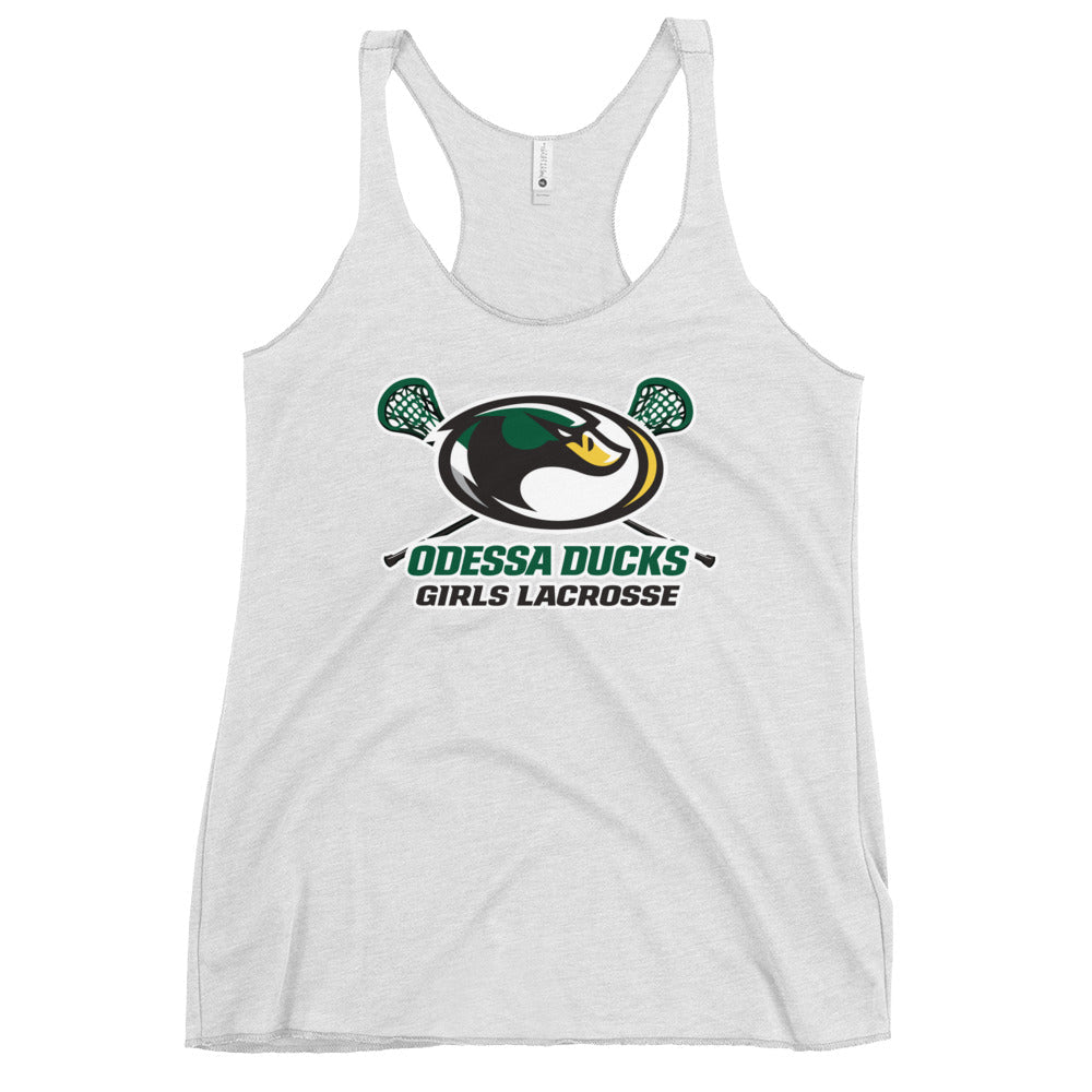 Performance | Thin Racerback Tank Top | Odessa Girls Lacrosse | Duck Sticks Logo