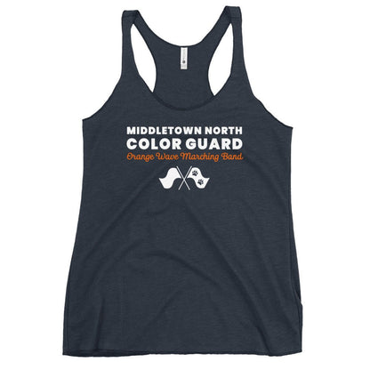 Performance | Thin Racerback Tank Top | Orange Wave Marching Band | Modern Script Logo
