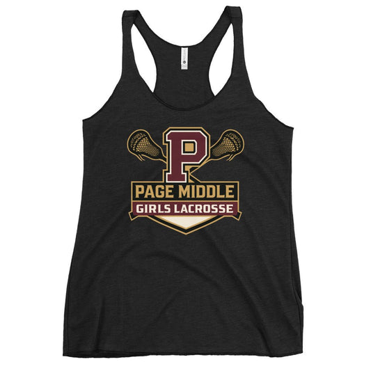 Performance | Thin Racerback Tank Top | Page Middle Girls Lacrosse | Block P Logo