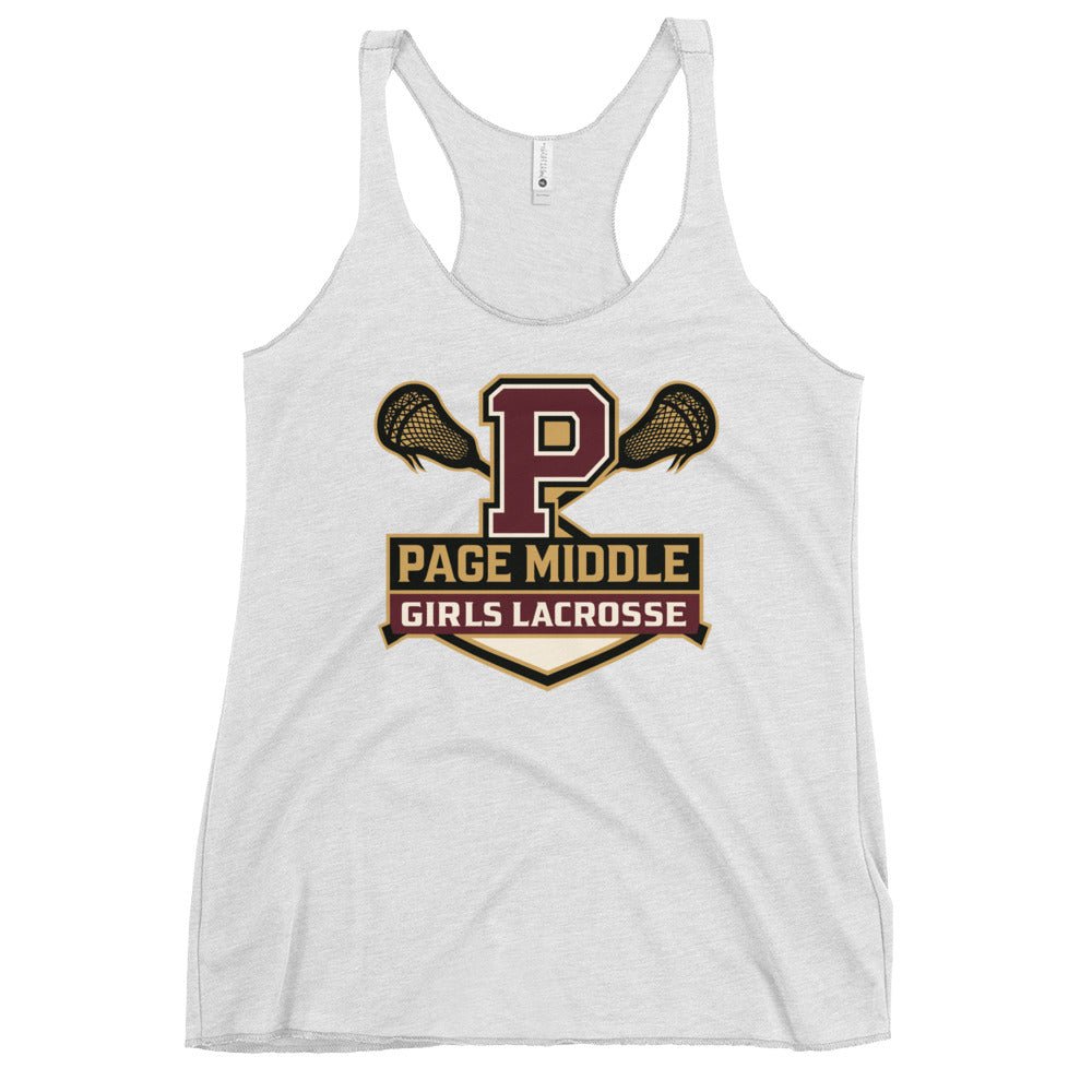 Performance | Thin Racerback Tank Top | Page Middle Girls Lacrosse | Block P Logo