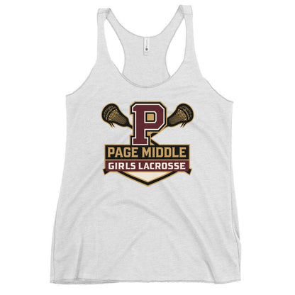 Performance | Thin Racerback Tank Top | Page Middle Girls Lacrosse | Block P Logo