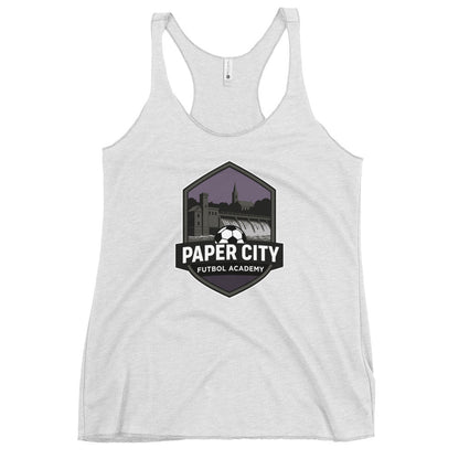 Performance | Thin Racerback Tank Top | Paper City Futbol Academy | Vanguard Shield Logo