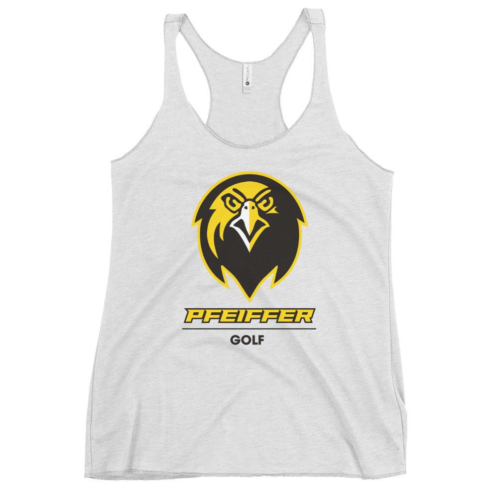 Performance | Thin Racerback Tank Top | Pfeiffer University Golf | Falcon Logo