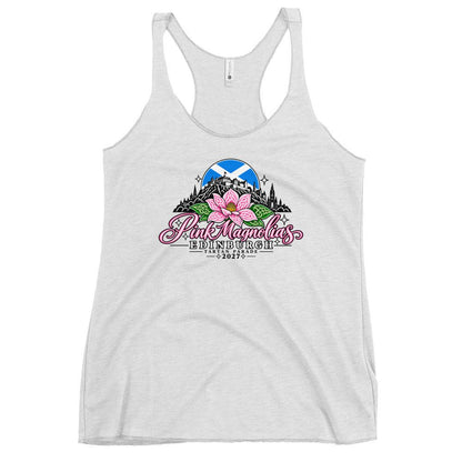 Performance | Thin Racerback Tank Top | Pink Magnolias Dance | Vanguard Logo