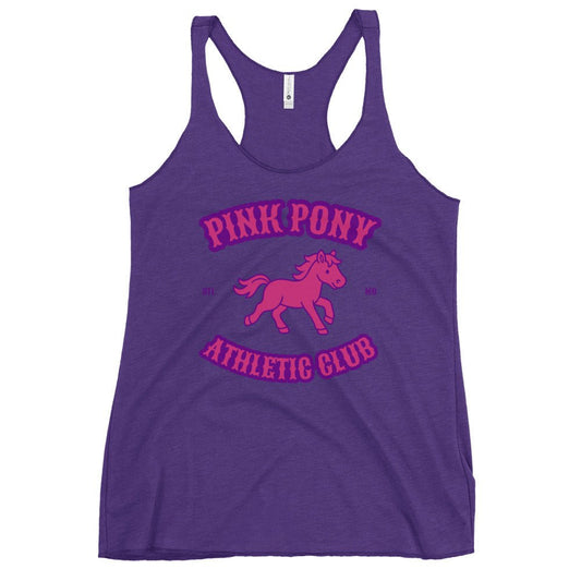 Performance | Thin Racerback Tank Top | Pink Pony Athletic Club | Crest Logo