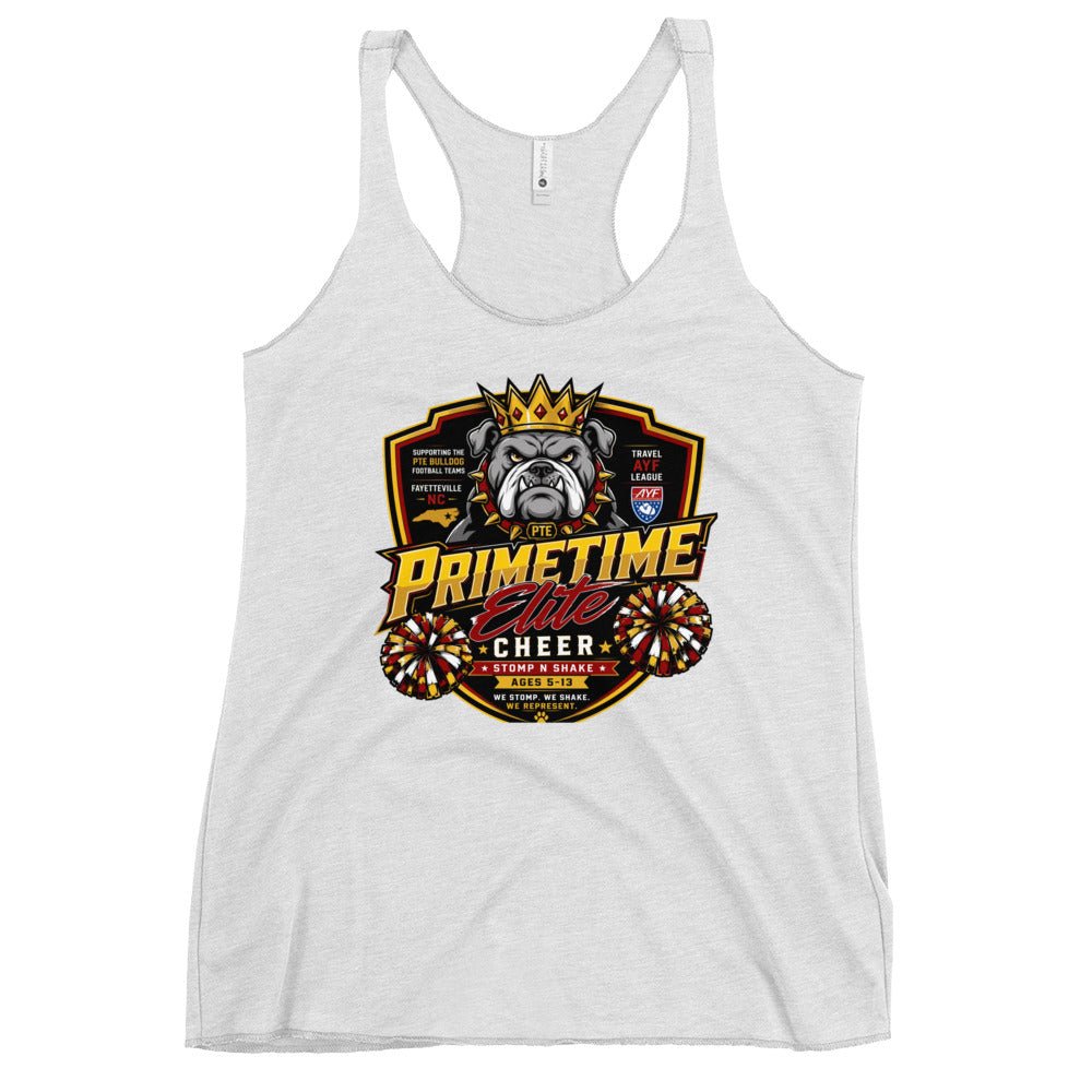 Performance | Thin Racerback Tank Top | PTE Bulldog Cheer | Shield Logo