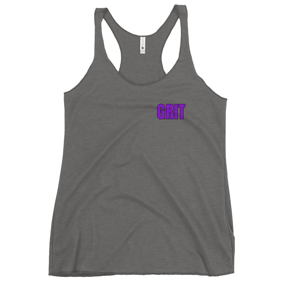 Performance | Thin Racerback Tank Top | Pure Grit Softball | Purple Logo