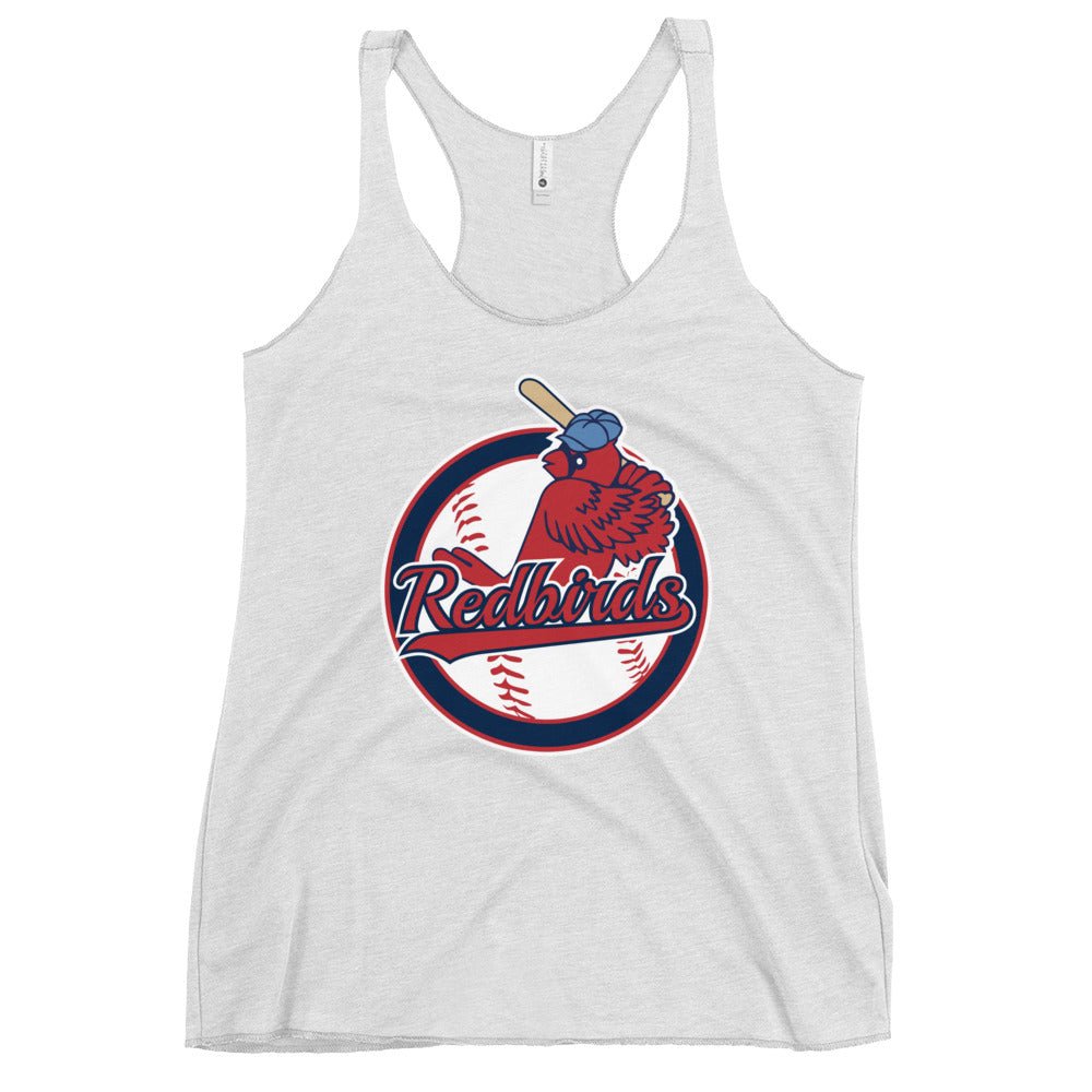 Performance | Thin Racerback Tank Top | Redbirds | Vintage Badge Logo