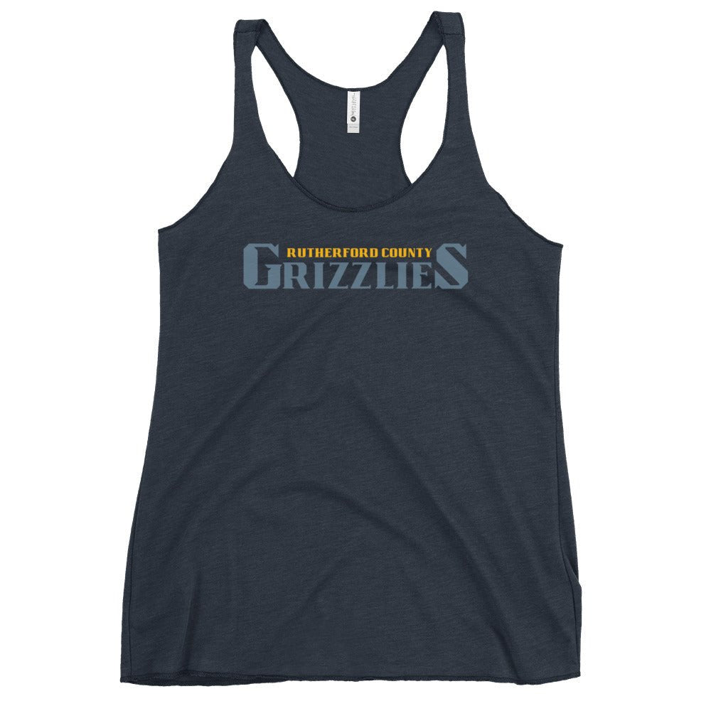 Performance | Thin Racerback Tank Top | Rutherford County Grizzlies Football | Alt Script Logo