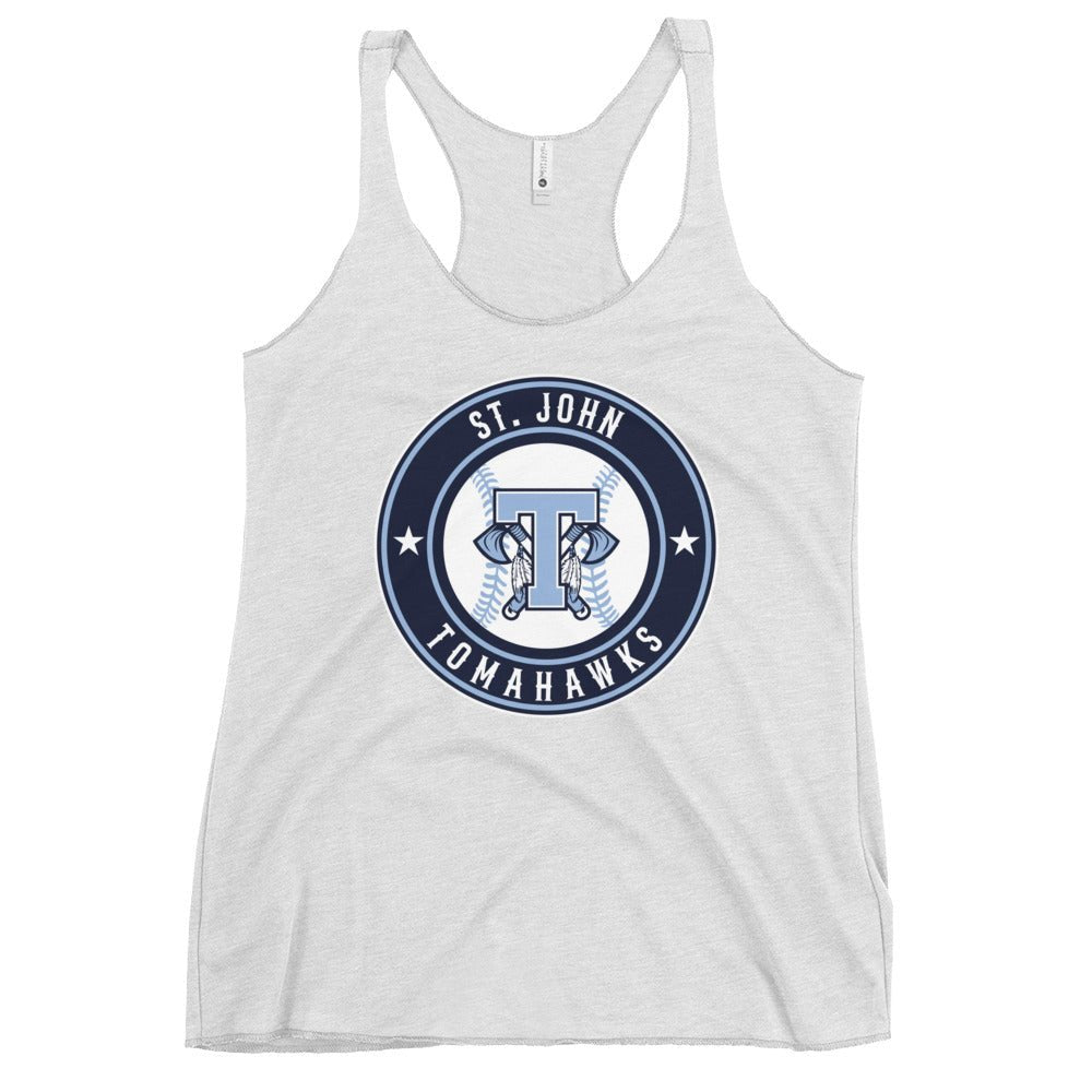 Performance | Thin Racerback Tank Top | Saint John Tomahawks | Badge Logo