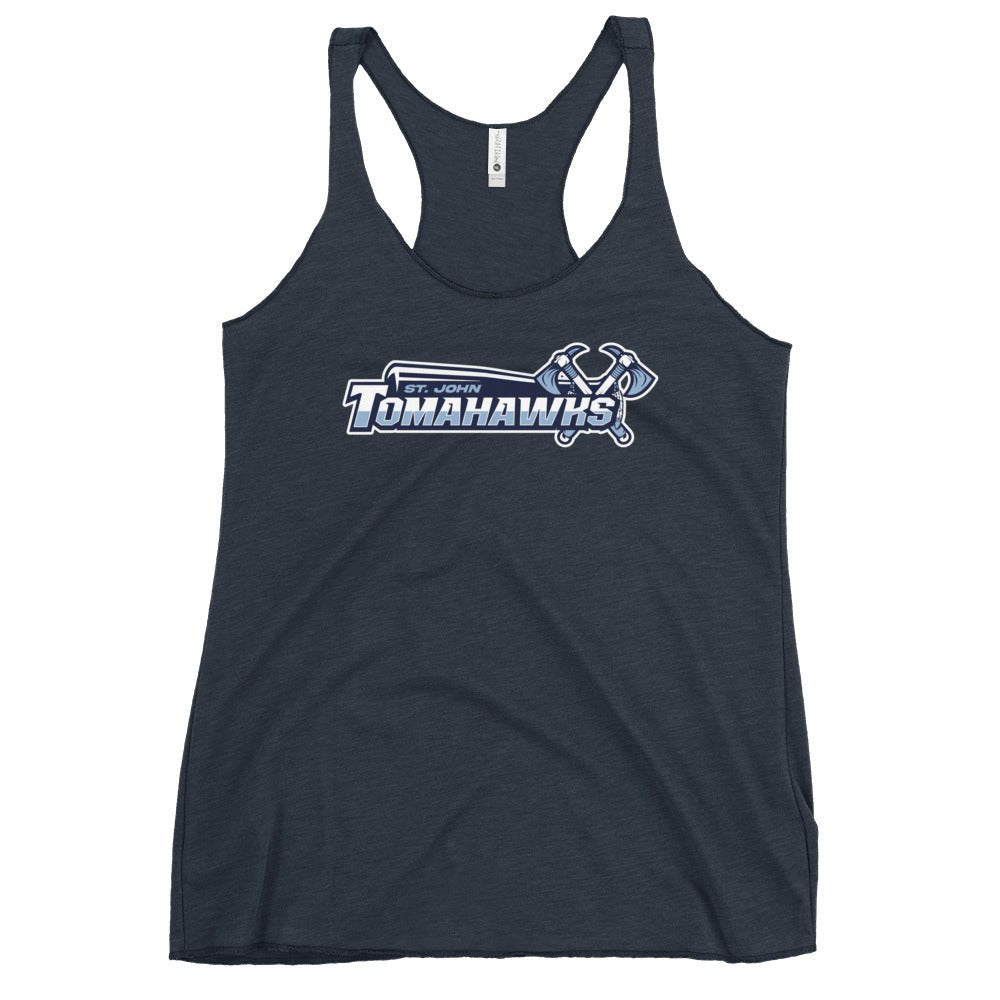 Performance | Thin Racerback Tank Top | Saint John Tomahawks | Script Logo