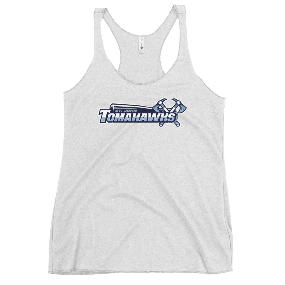 Performance | Thin Racerback Tank Top | Saint John Tomahawks | Script Logo