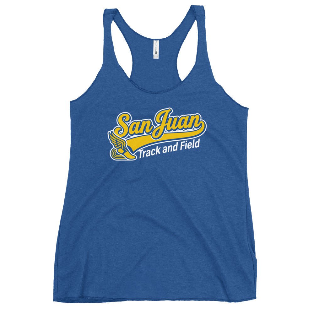 Performance | Thin Racerback Tank Top | San Juan Track and Field | Script Logo