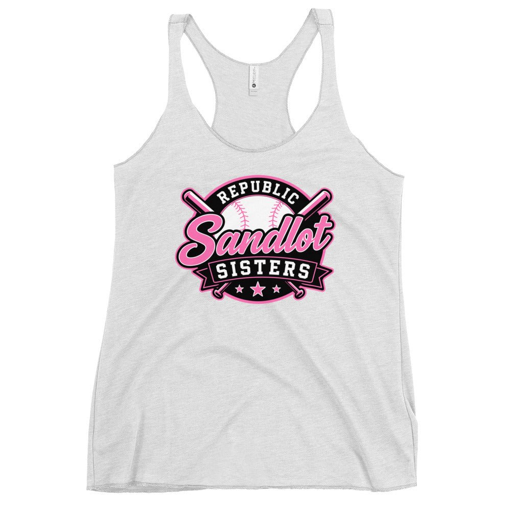 Performance | Thin Racerback Tank Top | Sandlot Sisters | Badge Logo