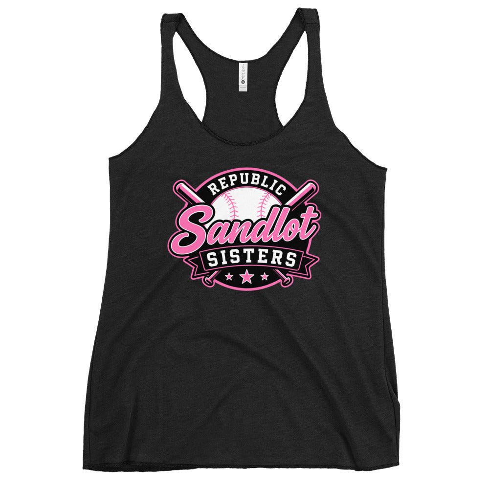 Performance | Thin Racerback Tank Top | Sandlot Sisters | Badge Logo