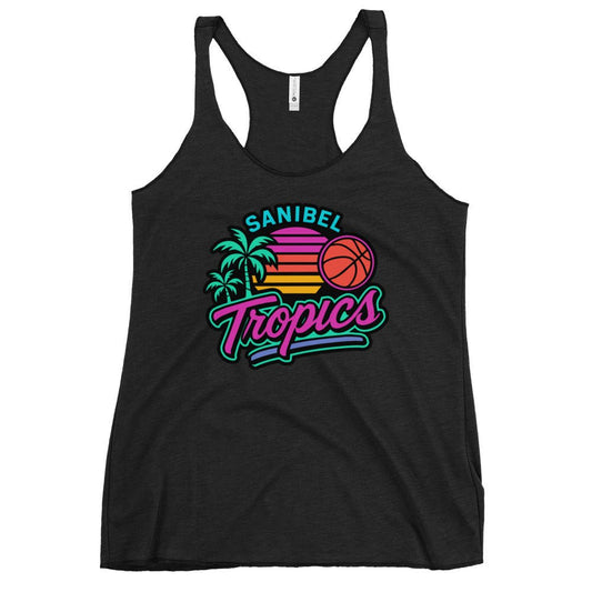 Performance | Thin Racerback Tank Top | Sanibel Tropics | Coastal Clash Logo