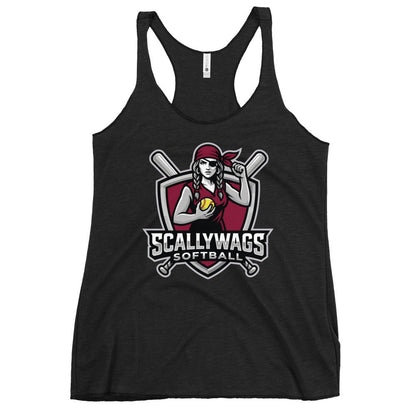 Performance | Thin Racerback Tank Top | Scallywags Softball | Crest Logo