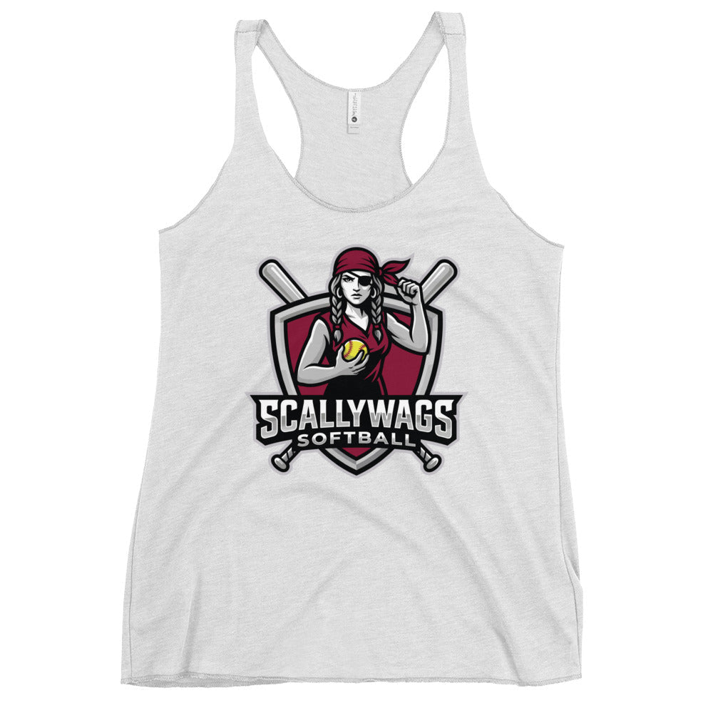 Performance | Thin Racerback Tank Top | Scallywags Softball | Crest Logo