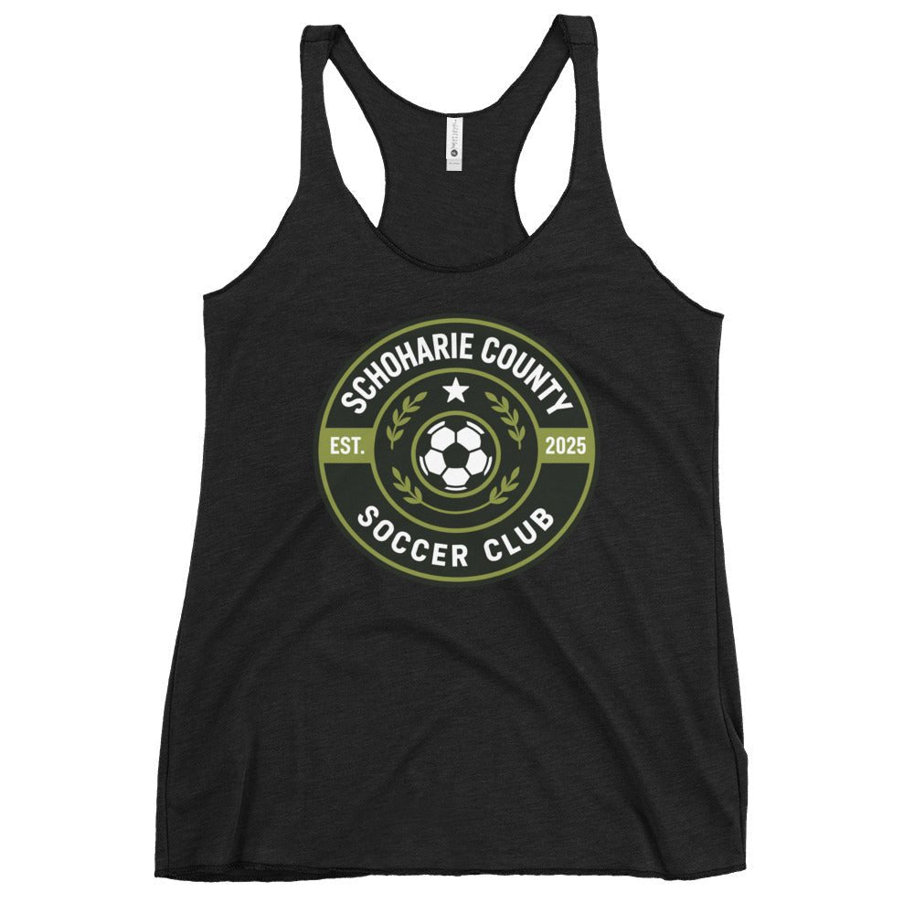 Performance | Thin Racerback Tank Top | Schoharie County Soccer Club | Badge Logo