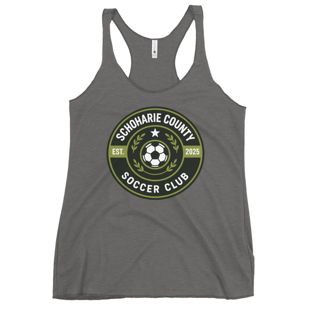 Performance | Thin Racerback Tank Top | Schoharie County Soccer Club | Badge Logo
