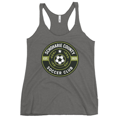 Performance | Thin Racerback Tank Top | Schoharie County Soccer Club | Badge Logo