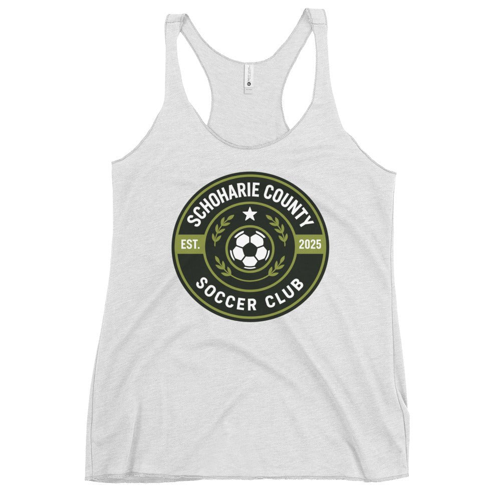 Performance | Thin Racerback Tank Top | Schoharie County Soccer Club | Badge Logo