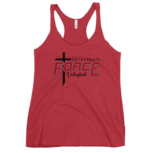 Performance | Thin Racerback Tank Top | Shreveport Force Volleyball | Crest Logo