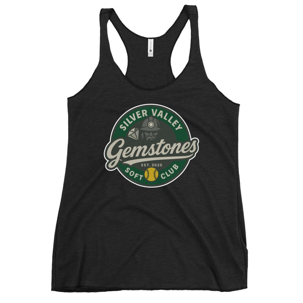 Performance | Thin Racerback Tank Top | Silver Valley Gemstones | Badge Logo