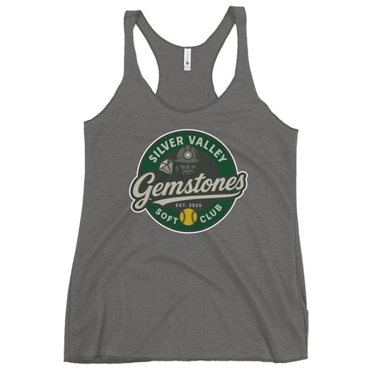 Performance | Thin Racerback Tank Top | Silver Valley Gemstones | Badge Logo