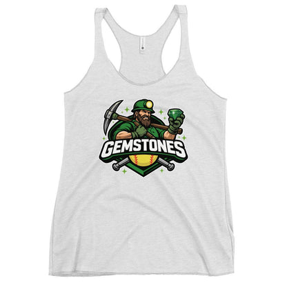 Performance | Thin Racerback Tank Top | Silver Valley Gemstones | Emerald Valley Logo