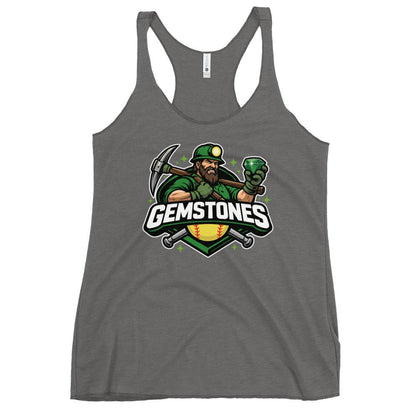 Performance | Thin Racerback Tank Top | Silver Valley Gemstones | Emerald Valley Logo