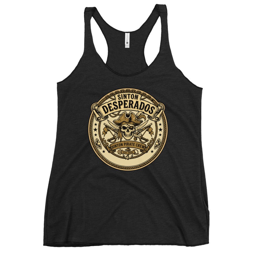 Performance | Thin Racerback Tank Top | Sinton Desperados Baseball | Badge Logo