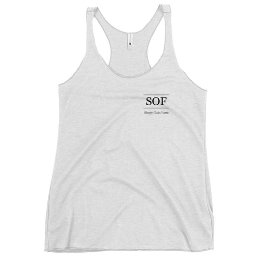 Performance | Thin Racerback Tank Top | Sleepy Oaks Farm | SOF Logo
