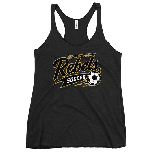 Performance | Thin Racerback Tank Top | Stewart County Soccer | Rebels Logo