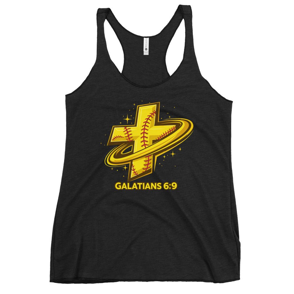 Performance | Thin Racerback Tank Top | Stingers Softball | Galatians 6:9 Logo