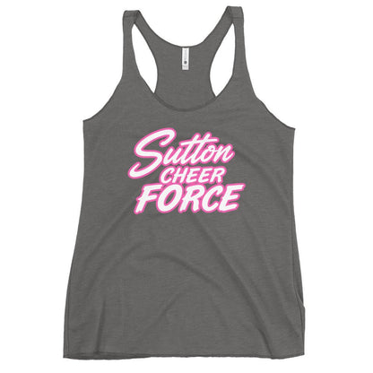 Performance | Thin Racerback Tank Top | Sutton Cheer Force | Script Logo