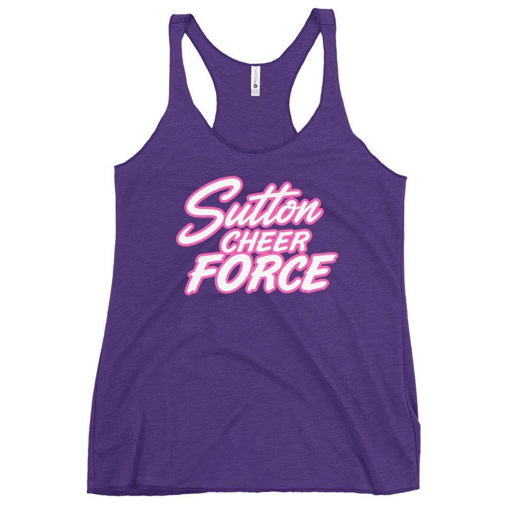Performance | Thin Racerback Tank Top | Sutton Cheer Force | Script Logo