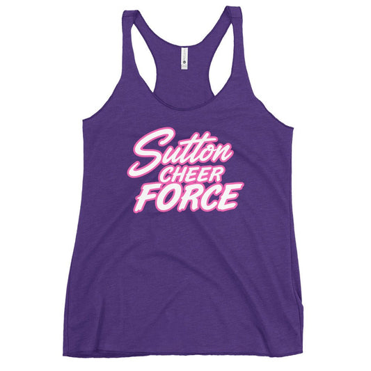 Performance | Thin Racerback Tank Top | Sutton Cheer Force | Script Logo