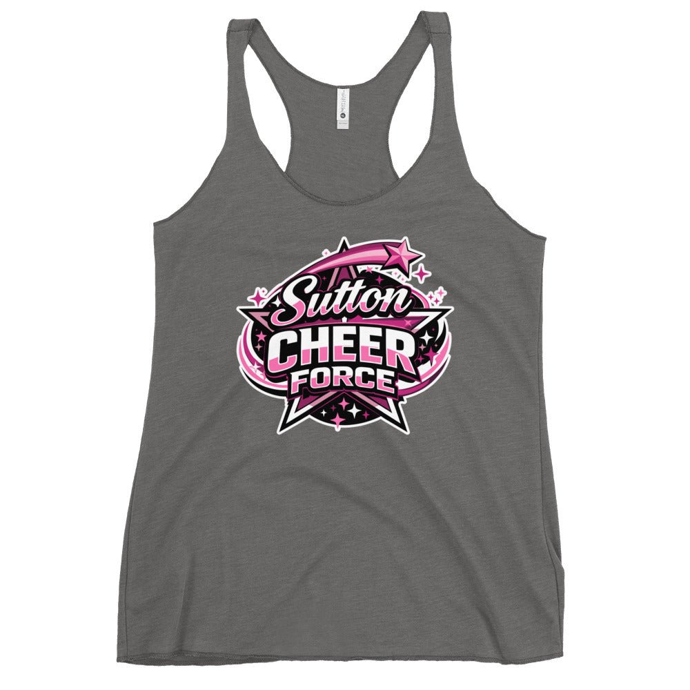 Performance | Thin Racerback Tank Top | Sutton Cheer Force | Shooting Star Logo