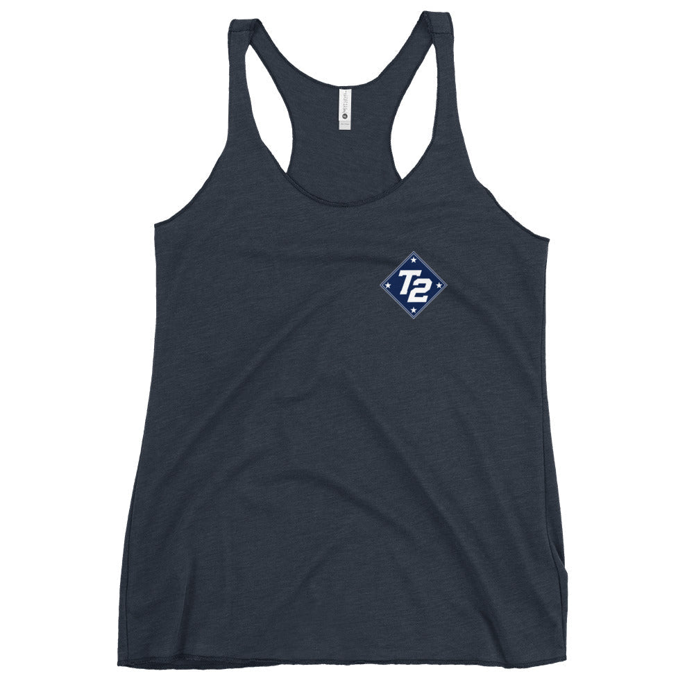 Performance | Thin Racerback Tank Top | Texas Turn Two Baseball | Crest Logo
