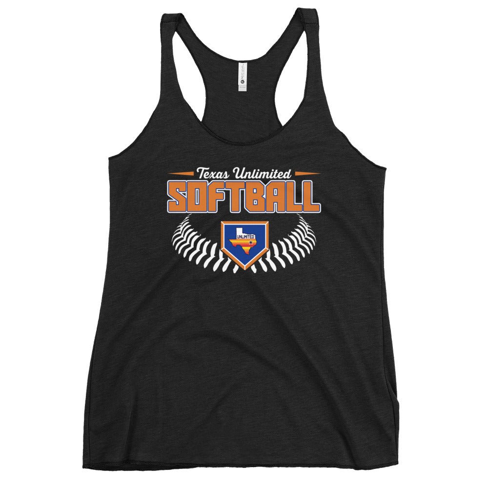 Performance | Thin Racerback Tank Top | Texas Unlimited | Softball Logo