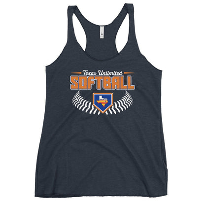Performance | Thin Racerback Tank Top | Texas Unlimited | Softball Logo