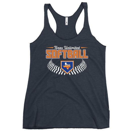 Performance | Thin Racerback Tank Top | Texas Unlimited | Softball Logo