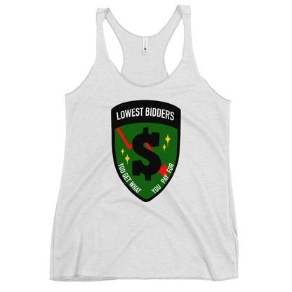 Performance | Thin Racerback Tank Top | The Lowest Bidders | Emblem Logo