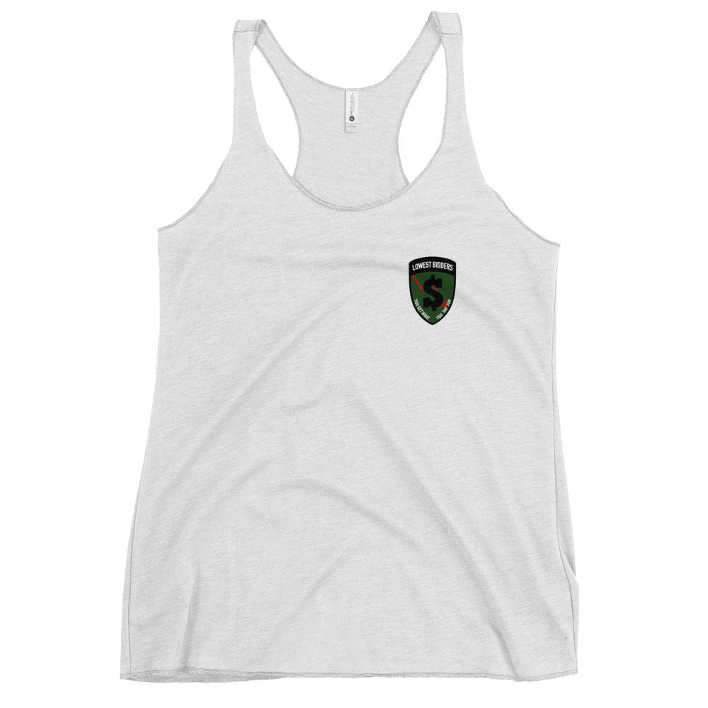 Performance | Thin Racerback Tank Top | The Lowest Bidders | Shield Logo
